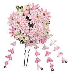 【＊おすすめ＊】ME-A3-1 新品 成人式 振袖 髪飾り 花 振袖用 つまみ細工  リボン  ヘアアクセサリー  コサージュ  鈴 和装 アクセサリー  ピンク  / 前撮り 七五三 753 浴衣 袴 入学式 卒業式 結婚式 ブライダル 披露宴 和風 洋風