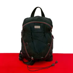 【美品】グッチ リュックサック ナイロン×レザー 黒 シェリーライン 極 美品 希少品 GUCCI グッチ ロゴ シェリーライン ナイロン