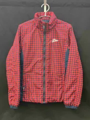 FILA GOLF フィラ ゴルフ 中綿ジャケット フルジップ 赤 紺 レッド ネイビー L チェック レディース ウェア