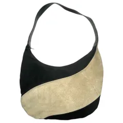 FURLA(フルラ) 00's Two-Tone Suede Leather One-Shoulder Bag ツートン スウェード レザー ワンショルダー バッグ ブラック×ベージュ