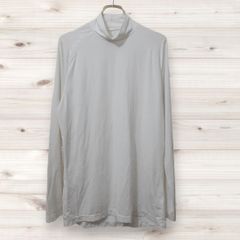 D0258 ミズノ mizuno Tシャツ 長袖 ロンT (L) 白 プリント文字 タートルネック/ハイネック