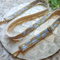 No.207 (水色・幅2.5㎝)『インド刺繍ショルダーストラップ』　スマホストラップ　スマホショルダー　バッグショルダー　ネックストラップ　インド刺繍アクセサリー