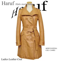 【送料無料】トレンチコート レザーコート レディース コート 本革 レザージャケット ダブル 革ジャン ラムレザー 革コート レディース アウター シンプル おしゃれ ブランド 秋 冬 VANESSA キャメル