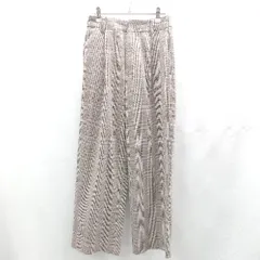◇ ⊇ URBAN RESEARCH アーバンリサーチ ウエストゴム チェック柄 ストレートパンツ サイズS グレージュ系 レディース E  【1502180054853】
