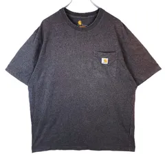 カーハートCarhartt半袖Tシャツ胸ポケT胸ポケットロゴタグワンポイント杢グレー灰色originalfitオリジナルフィットvintageヴィンテージ41118