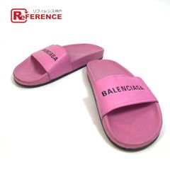 BALENCIAGA シャワーサンダル ピンク ロゴ 24.5 - メルカリ