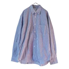 z1407 【美品】COMME des GARCONS SHIRT コムデギャルソンシャツ　ストライプ長袖シャツ　青系　ブルー　メンズ　XS コットン100%  高級　人気　オシャレ　爽やかのサムネイル