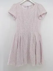 ◇ LODISPOTTO ロディスポット デザインレース 半袖 ミニ チュニックワンピース サイズM ピンク系 レディース E  【1305010013897】