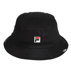 帽子 FILA フィラ バケットハット Fロゴ ファッションバケット アウトドアハット コットン100% ブラック色 男女兼用 USA 直輸入モデル 送料無料 14095