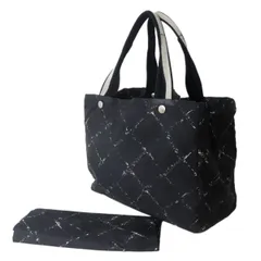 CHANEL/シャネル トートバッグ 旧トラベルライン ブラック×ホワイト 5890217 収納袋 ES BCランク