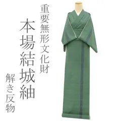 結城紬・単衣・広衿・蘇州刺繍・身丈約162cm・裄約67.5cm壺すみれ系の紫