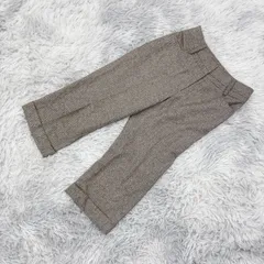 【良品】GIANNI LO GIUDICE ジャンニロジュディチェ チェック柄 ウール地 クロップドパンツ  (34)  レトロ  カジュアル  レディース  茶系  ブラウン【送料無料】