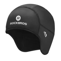 ROCKBROS(ロックブロス)インナーキャップ 冬用 サイクルキャップ 防寒 裏起毛 耳あて メガネ穴付き ヘルメット インナー 帽子 ウォーキング スキー バイク ランニング 自転車 メンズ