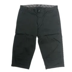 BURBERRY BLACK LABEL バーバリーブラックレーベル 裾裏チェック クロップドパンツ コットン ブラック サイズ79(M相当)【中古】 メンズ