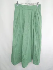 ◇ BEAMS HEART ビームス ハート ロング丈 プリーツ スカート サイズM グリーン レディース E  【1408060059928】