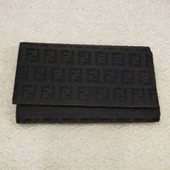 S92859 FENDI フェンディ 長財布  ズッキーノ ブラック キャンバス×レザー レディース メンズ