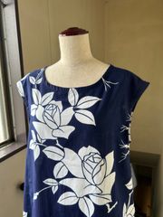 浴衣リメイク　ハンドメイド　花火　屋形船　Vネック ロングワンピース　LL 浴衣リメイク ハンドメイド 花火 屋形船 Vネック ロング