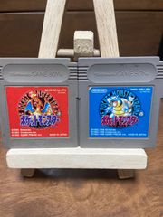 【中古】ゲームボーイソフト　ポケットモンスター　赤　青　セット売り
