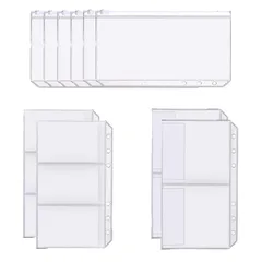 YFFSFDC リフィル 10枚セット A6 バイブルサイズ リフィル 6穴システム手帳用 メモ帳 リフィル 半透明3種類 名刺ファイル 手帳用リフィル バイブルサイズ