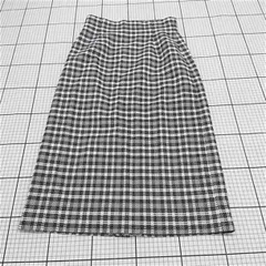 ◇ ⊂ PROPORTION BODY DRESSING サマーチェック 膝下丈 タイト スカート サイズM ブラック系 マルチ レディース E  【1509180008268】