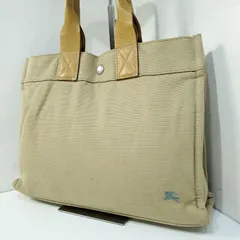 バーバリーブルーレーベル BURBERRY BLUE LABEL キャンバス レザー 牛革 肩掛け ホース刺繍 三陽商会 トートバッグ ベージュ 4061832e20250210