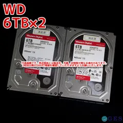 Western Digital WD Red 3.5インチHDD 6TB WD60EFZX 2台セット 動作 ...