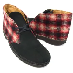 ◆Clarks ORIGINALS×Woolrich デザートブーツ チェック柄切替 チャッカブーツ クラークス×ウールリッチ メンズ