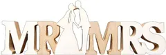 Lumierechat 結婚式 ウェディング ミスター ミセス MR MRS 木製 前撮り アイテム ナチュラル 小物 a-b105( ワンサイズ)