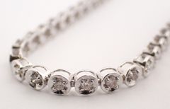 1カラットダイヤモンド ダイヤブレスレット 1.00ct K18WG 6.2g ホワイトゴールド バングル 18金