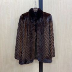 Fur　Siesta　ファーシエスタ　ファーコート　レディース　女性用　 リアルファー　ハーフ　コート　ヤーン　毛皮　ジャケット　アウター　カラー　ブラウン　おしゃれ　もふもふ　ふわふわ　ラグジュアリー