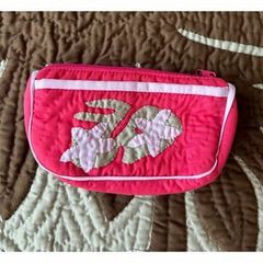 ＜正規品＞スモールコスメポーチ♡モンステラ♡ホットピンク♡ハワイアンキルト