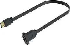 Poyiccot 4K HDMI 延長ケーブル、HDMI フラットケーブル 平型 薄型 、HDMI 2.0 延長コード【HDMI オス-メス】 超薄型スリムHDMIコード、 HDMI 延長コードパネルマウントプラグ付き TV Xbox 対応