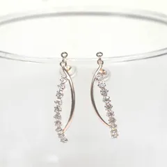 K10PG 10金 ピアス キュービックジルコニア デザインピアス ゴールドピアス レディース