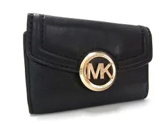 MICHAEL KORS マイケルコース レザー 6連 キーケース 鍵入れ レディース メンズ ブラック系×ゴールド系 DJ3081