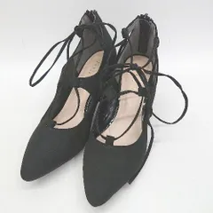 ◇ ⊂ Reflect KOBE レフレクト エレガント系 スエードヒールパンプスシューズ サイズ23.5 ブラック系 レディース E  【1508060027559】