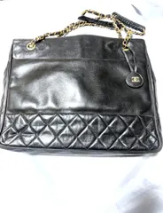 CHANEL シャネル ココマーク マトラッセ チェーン トートバッグ  A4 OK ラムスキン ヴィンテージ 幅 32cm ブラック シールあり