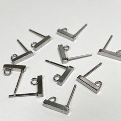 【10個】サージカルステンレス　カン付きピアス　アレルギー対応　シルバー