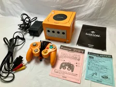【バナナ】簡易動作確認済み Nintendo/ニンテンドー ゲームキューブ DOL-001 初期型 オレンジ 箱・アダプター・コントローラー等付き