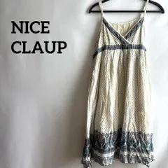 nice claupキャミソールワンピースチュニックアイボリーM総柄カジュアル