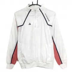 ルコック ハイネックブルゾン 白×ネイビー 裏地・一部メッシュ ハーフジップ レディース M ゴルフウェア le coq sportif