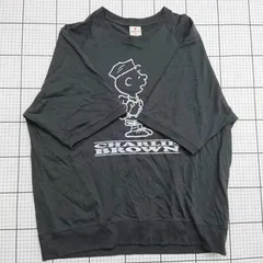 ◇ ⊂ PEANUTS ピーナッツ スヌーピー キャラクター 半袖 トレーナー風Tシャツ サイズXL チャコール系 レディース E  【1509100031758】