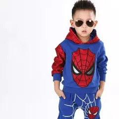 スパイダーマン スウェット ブルー子供服 男の子 上下 パーカー
