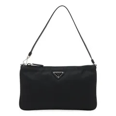PRADA プラダ トライアングルロゴ アクセサリーポーチ ハンドバッグ パーティーバッグ ミニバッグ ナイロン NERO 黒 ブラック シルバー金具 1NI545