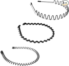 【在庫処分】HEJINYUNカチューシャ 3本セット メンズ レディース ヘアバンド 髪飾り 髪留め 洗顔用に 前髪 クリップ 痛くない シンプル ファッシション 黒 滑り止