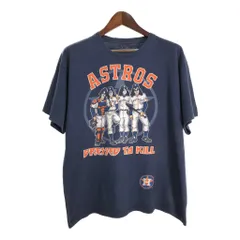 LIQUID BLUE リキッドブルー KISS × MLB ヒューストン・アストロズ Ｔシャツ プロチーム バンド ネイビー(メンズ XL)中古 古着 U1852