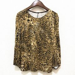 ケボズ KEBOZ 豹柄 総柄 長袖 Tシャツ ハーフボタン 希少 奇抜 XL 