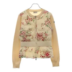MONCLER (モンクレール) MAGLIA TRICOT D10939484600 マグリアトリコット ダウン切替ジップアップジャケット ホワイト/ピンク レディースのサムネイル