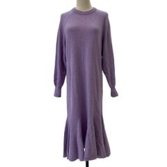 未使用 22AW SLOBE IENA スローブイエナ 長袖 ロング ニット マーメイドワンピース サイズ36 パープル レディース 古着 中古 USED