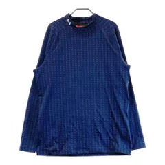 サイズ：XXL UNDER ARMOUR アンダーアーマー 1368801 ハイネック 長袖Tシャツ 総柄 ネイビー系 [240101343854]# ゴルフウェア メンズ ストスト