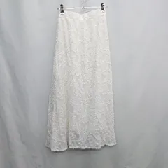 ◇ ⊂ tocco closet トッコ クローゼット レースデザイン ロング丈 ギャザー スカート サイズM ホワイト系 レディース E  【1505130011548】